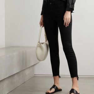 Frame denim “Le Skinny de Jeanne Raw Stagger” in Black